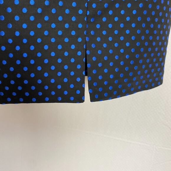 Lulus Lovely Night Jacquard Dress Womens XS Blue Polka Dot Off the Shoulder NWT - Picture 8 of 12